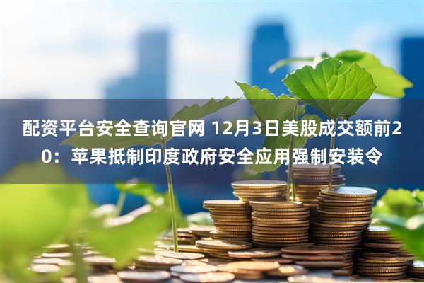 配资平台安全查询官网 12月3日美股成交额前20：苹果抵制印度政府安全应用强制安装令